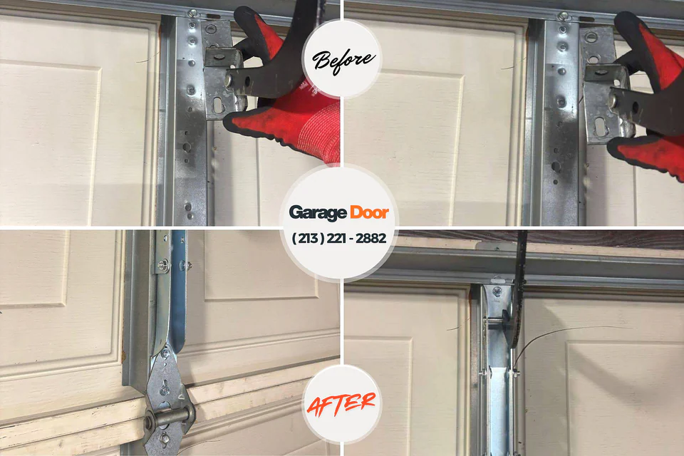Before and after: garage door repair Unadilla, GA